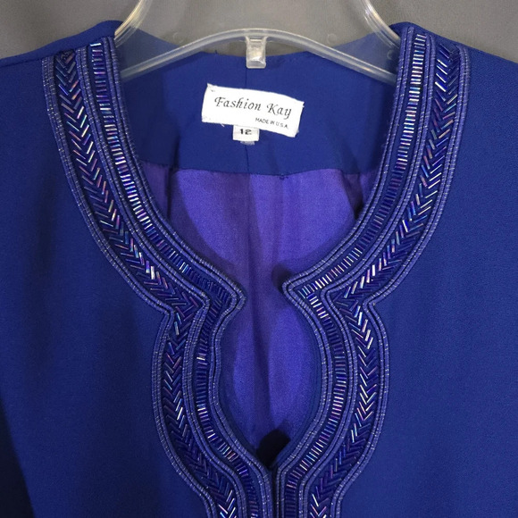 Vintage Fashion Kay Jacket Beaded Size 12 80s Glam Art Deco Inspired Boho Luxe - Picture 2 of 8